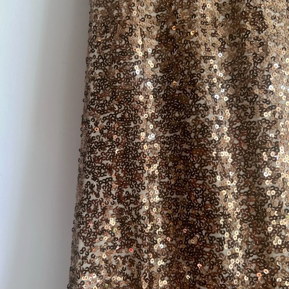 Badgley Mischka Gold Sequin Dress - Picture 4 of 6